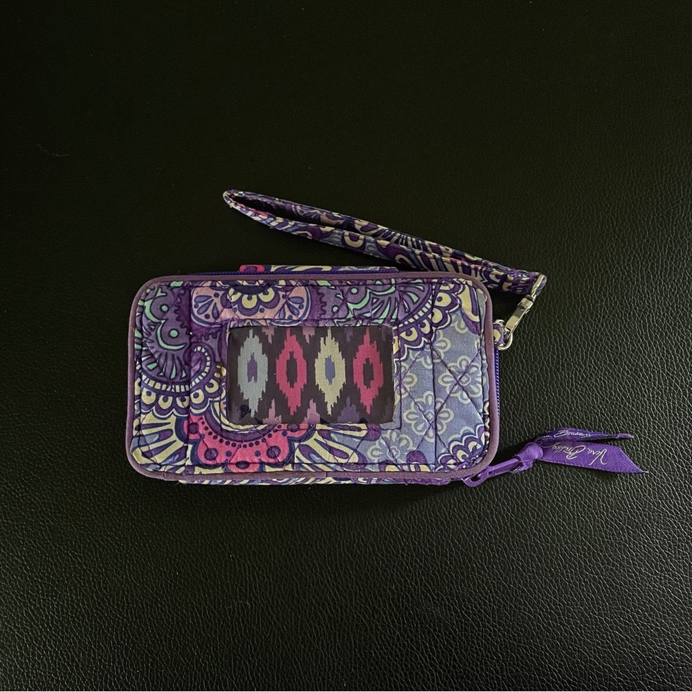 Vera Bradley purple print wallet wristlet - Picture 2 of 7